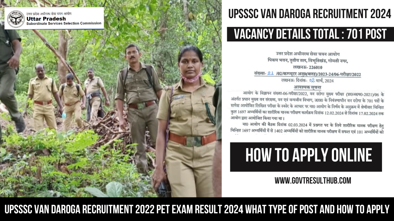 You are currently viewing UPSSSC Van Daroga Recruitment 2022 PET Exam Result 2024 What Type Of Post And How To Apply