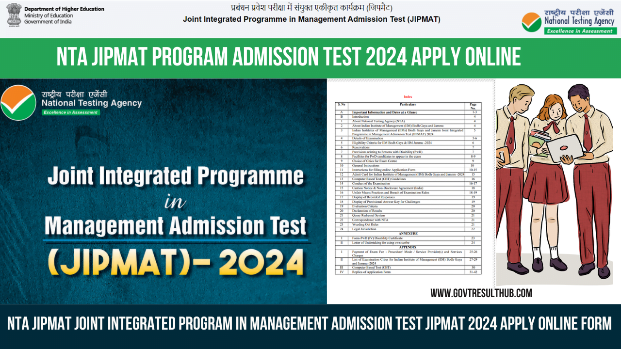 NTA JIPMAT Program Admission Test 2024 Apply Online