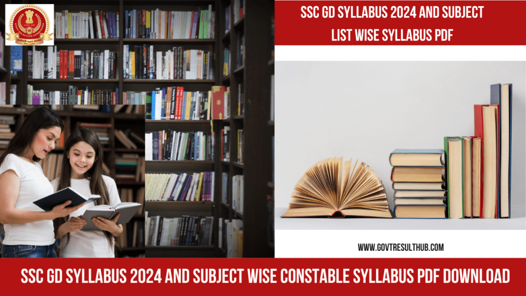 SSC GD Syllabus 2024 Subject List Syllabus PDF