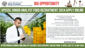 Read more about the article UPSSSC Junior Analyst Food Recruitment 2024 How to Apply Online for 417 Post Notification