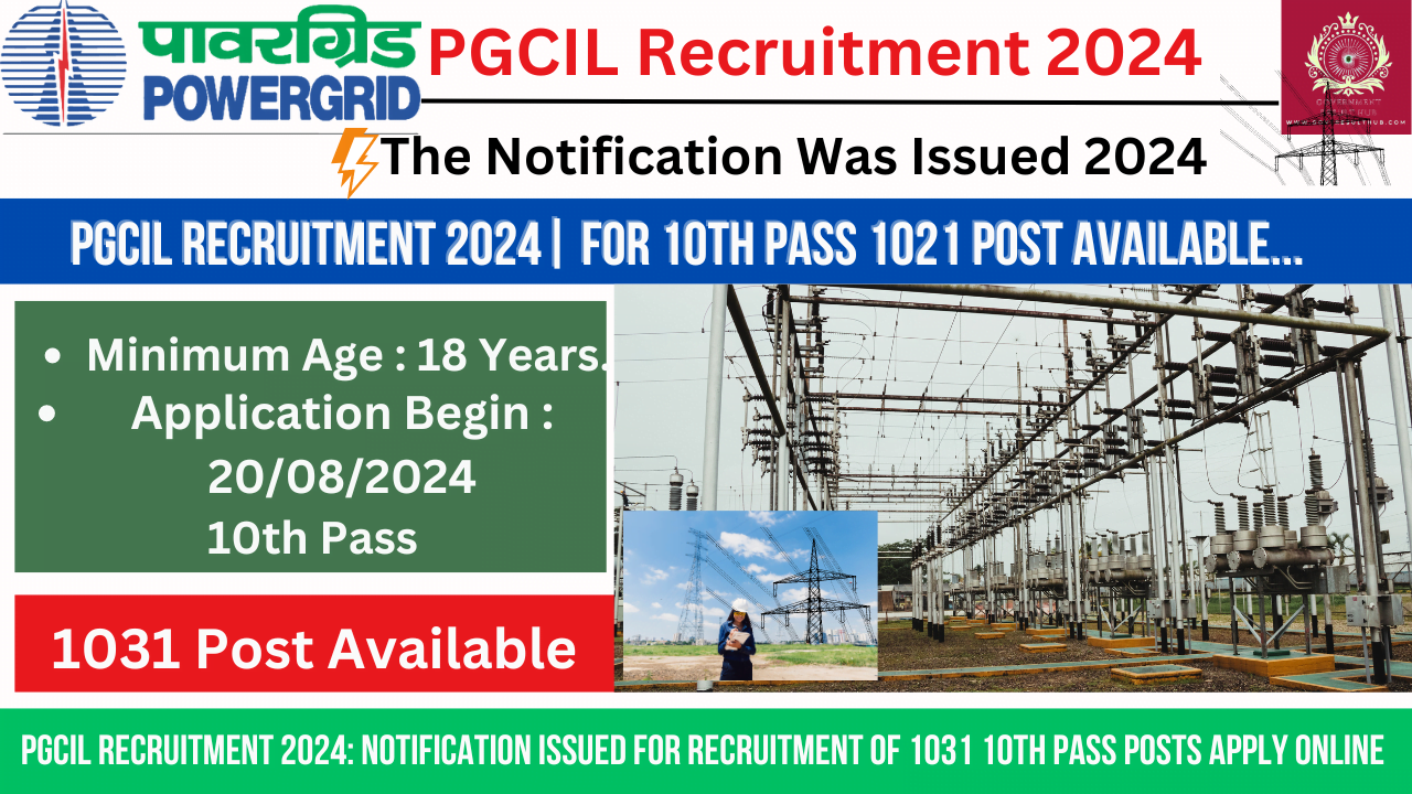 You are currently viewing PGCIL Recruitment 2024: Notification issued for Recruitment of 1031 10th Pass Posts Apply Online