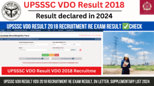 Read more about the article UPSSSC VDO Result VDO 2018 Recruitment Re Exam Result, DV Letter, Supplementary list 2024