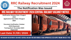 Read more about the article RRC Railway Recruitment 2024 West Central Railway RRC WCR Various Trade Apprentices 2024 Apply Online for 3317 Post