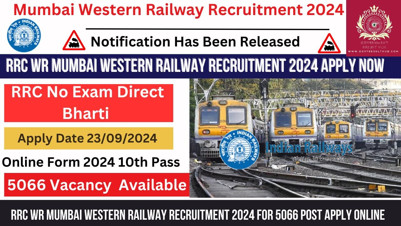 RRC WR Mumbai Western Railway Recruitment 2024 Apply Now