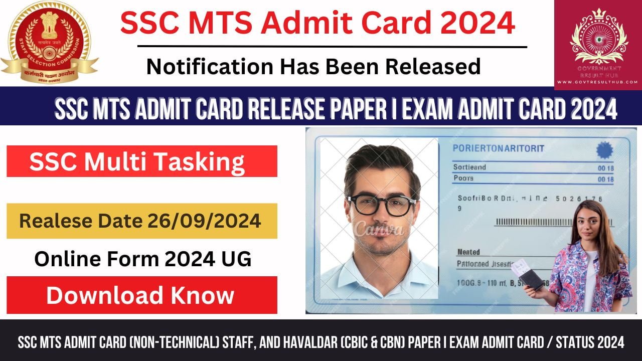 You are currently viewing SSC MTS Admit Card (Non-Technical) Staff, And Havaldar (CBIC & CBN) Paper I Exam Admit Card / Status 2024