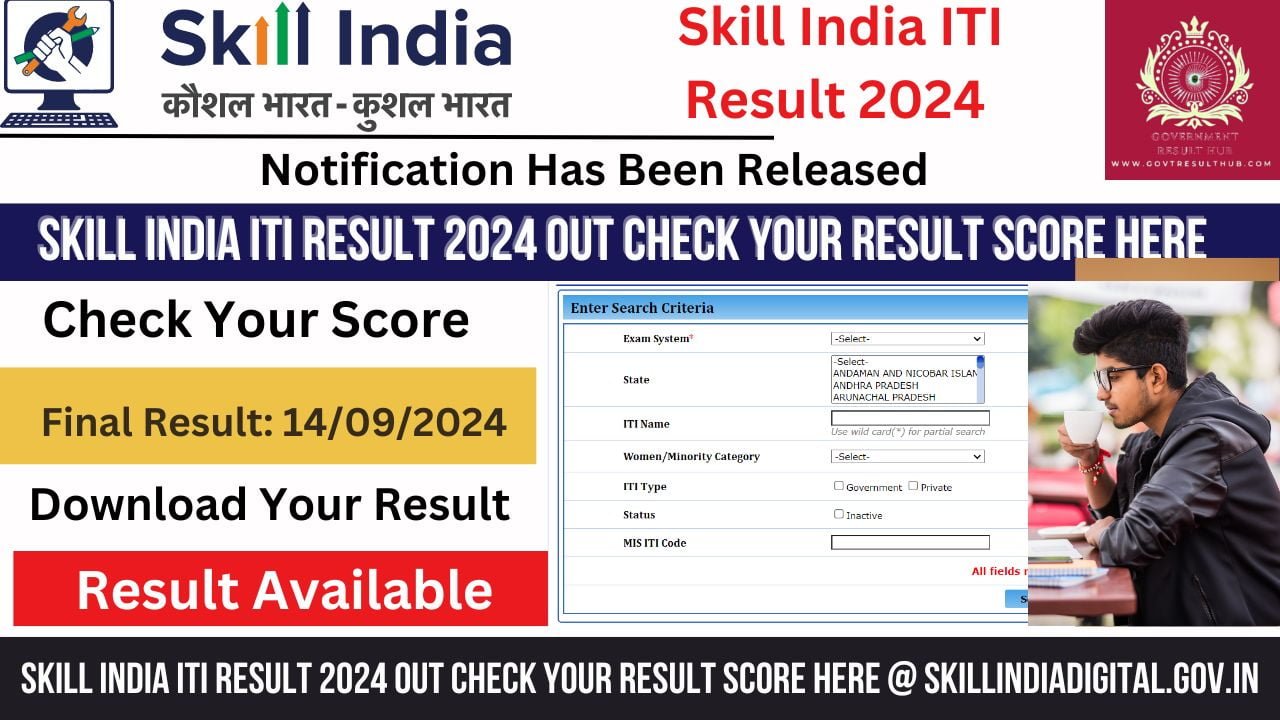 Skill India ITI Result 2024 Out Check Your Result Score Here