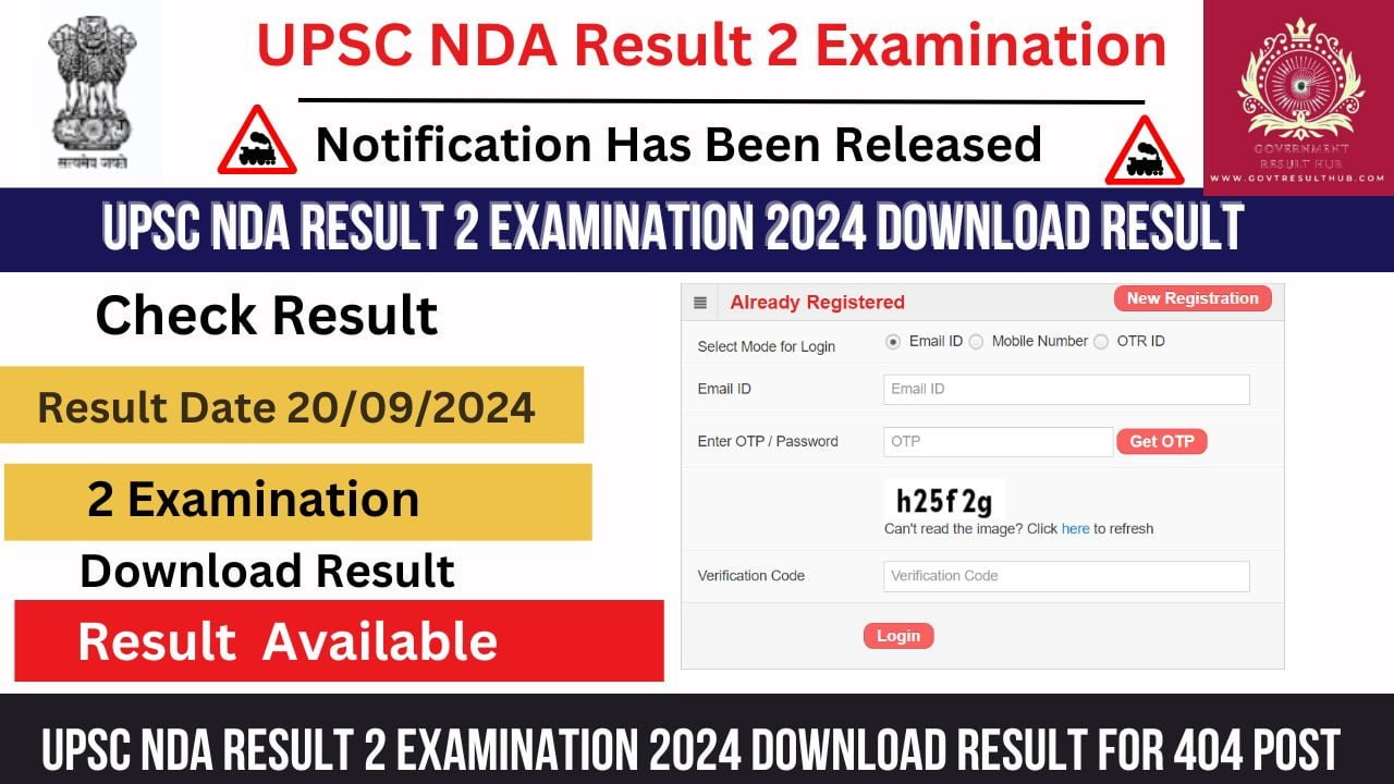 UPSC NDA Result 2 Examination 2024 Download Result