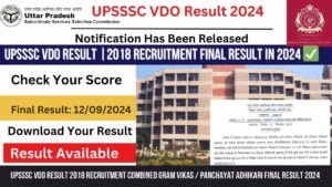 Read more about the article UPSSSC VDO Result 2018 Recruitment Combined Gram Vikas / Panchayat Adhikari Final Result In 2024