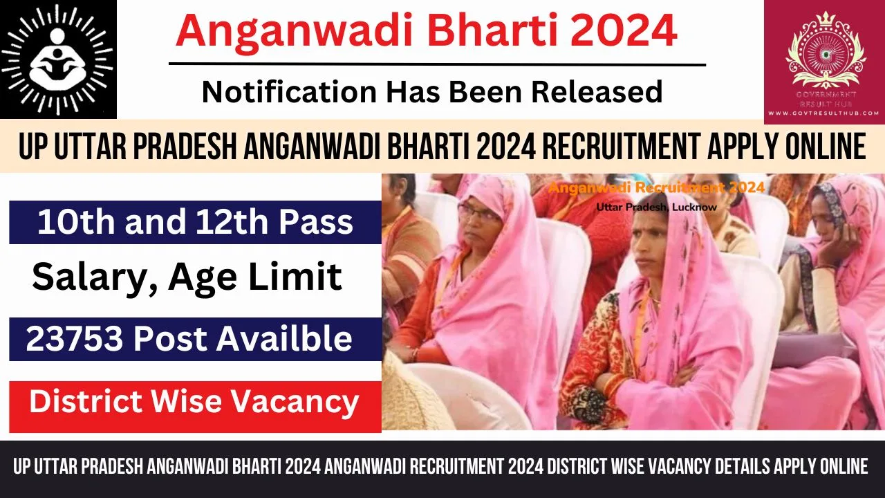 UP Uttar Pradesh Anganwadi Bharti 2024 Recruitment Apply Online