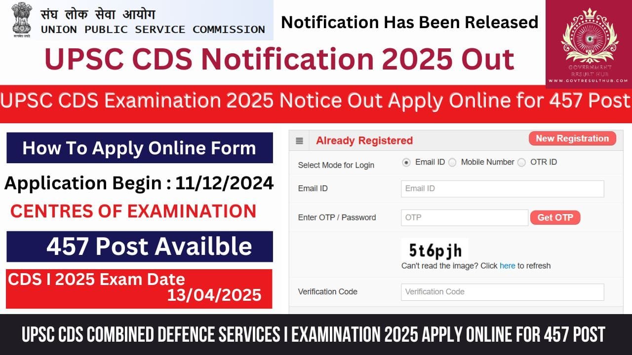 UPSC CDS Exam 2025 Notice Out Apply Online @upsc.gov.in