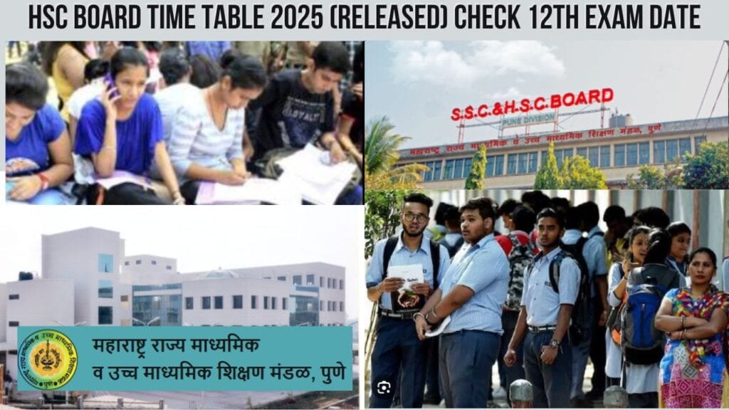 HSC Board Time Table 2025 (Released) Check 12th Exam Date