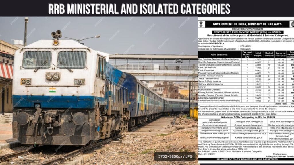 RRB Ministerial And Isolated Categories 