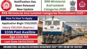 Read more about the article RRB Ministerial And Isolated Categories Recruitment 2025 Apply Online for 1036 Post