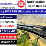 Railway Vacancy 2025 RRB Ministerial and Isolated Apply Now