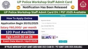 Read more about the article UP Police Workshop Staff Admit Card Hand 2022 Exam DV / PST Admit Card 2025 Available