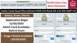 Read more about the article Indian Coast Guard Recruitment 2025 ICG Navik GD anD DB CGEPT 02/2025 Result for 300 Post